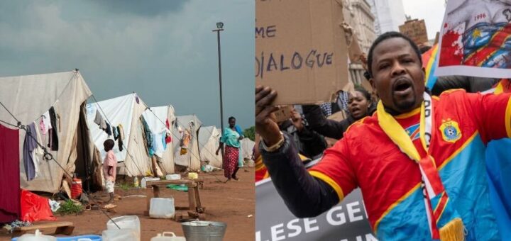 South Sudanese returnees at a humanitarian shelter camp near Juba, South Sudan. British-Congolese protesters march through London demanding an end to mining exploitation and military abuse in the Democratic Republic of Congo.